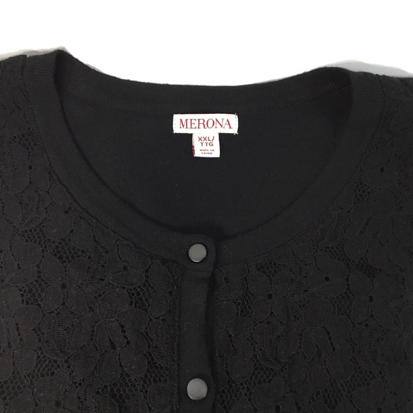 NWOT, Women’s Merona Black Lace Cardigan - Picture 4 of 4